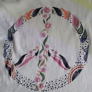 TSHirt peace symbol Lascana boho White pink blue orange green Rollup sle…